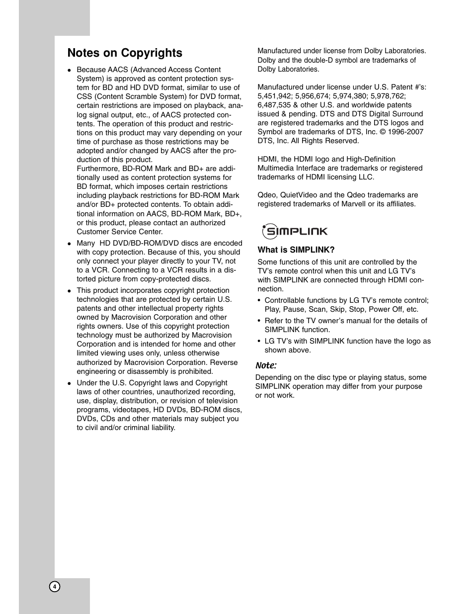 LG BH200 User Manual | Page 4 / 41