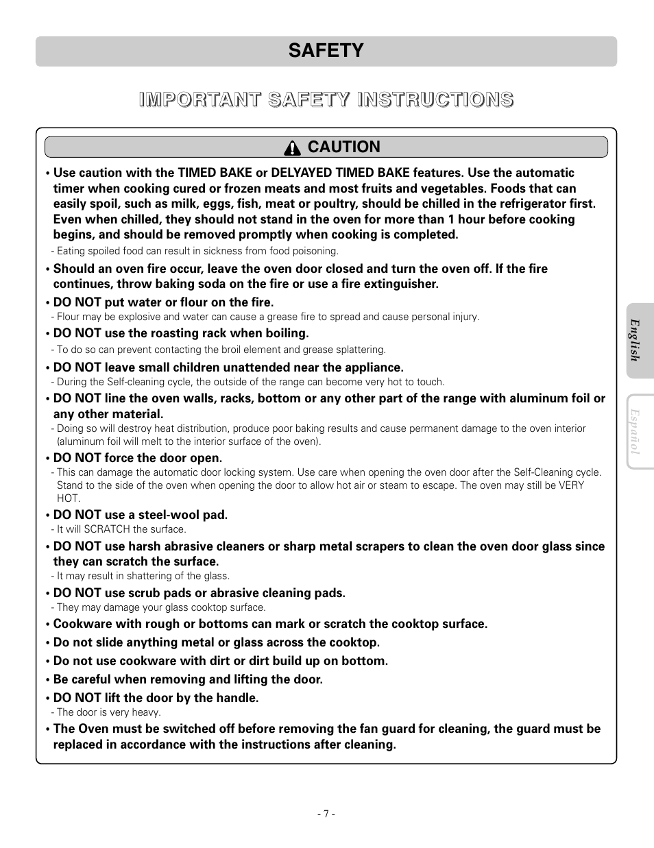 LG LRE30453SB User Manual | Page 7 / 36