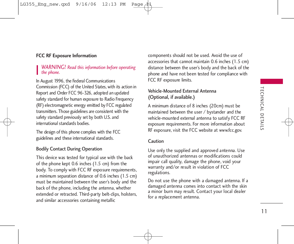 LG 355 User Manual | Page 13 / 102