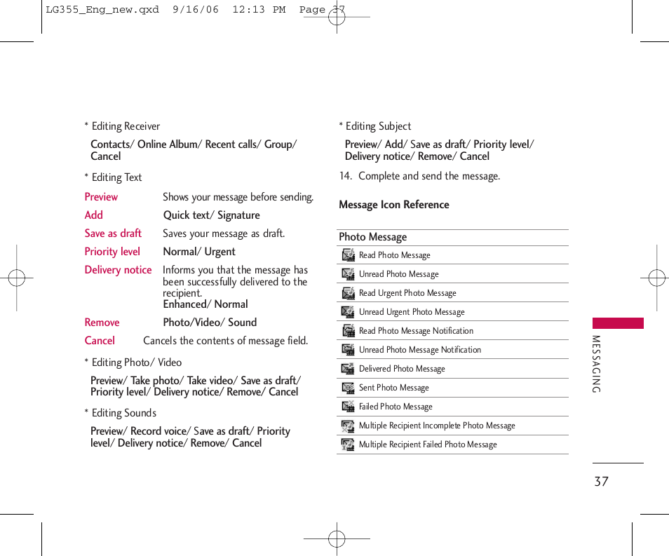 LG 355 User Manual | Page 39 / 102