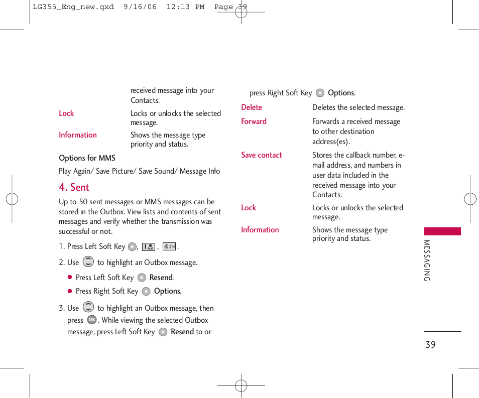 Sent | LG 355 User Manual | Page 41 / 102