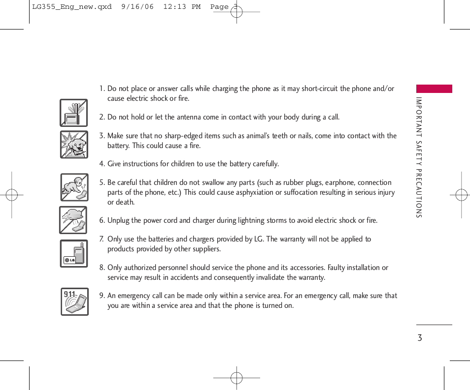 LG 355 User Manual | Page 5 / 102