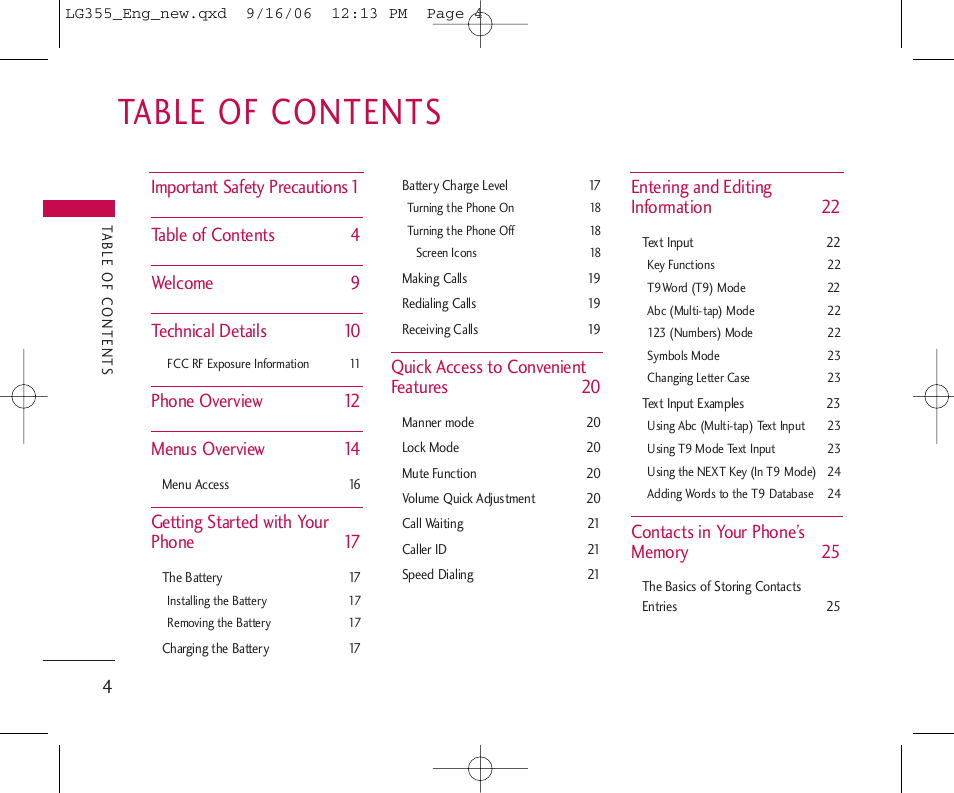 LG 355 User Manual | Page 6 / 102