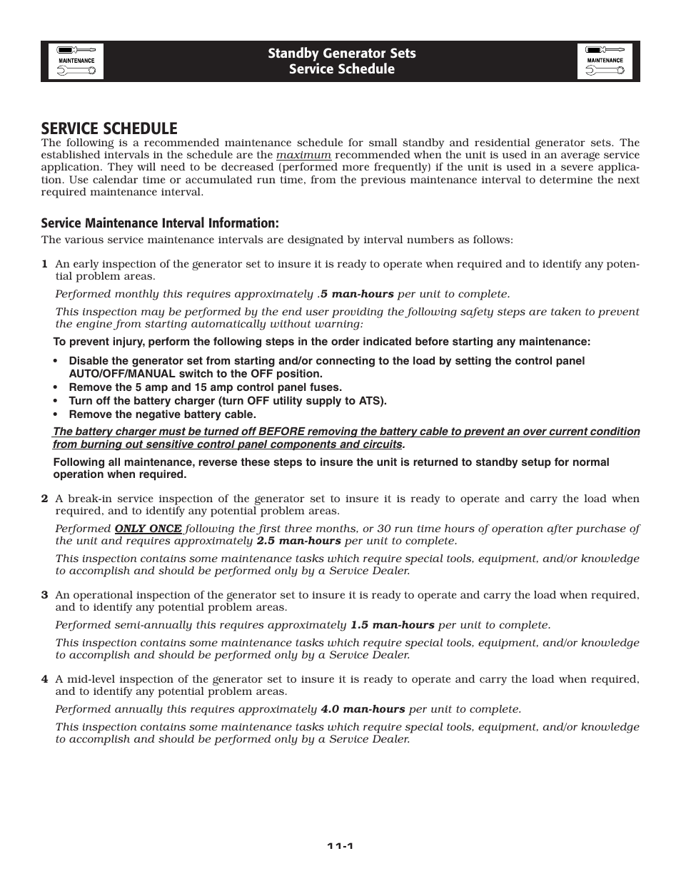 Service schedule | LG 30kW User Manual | Page 20 / 60