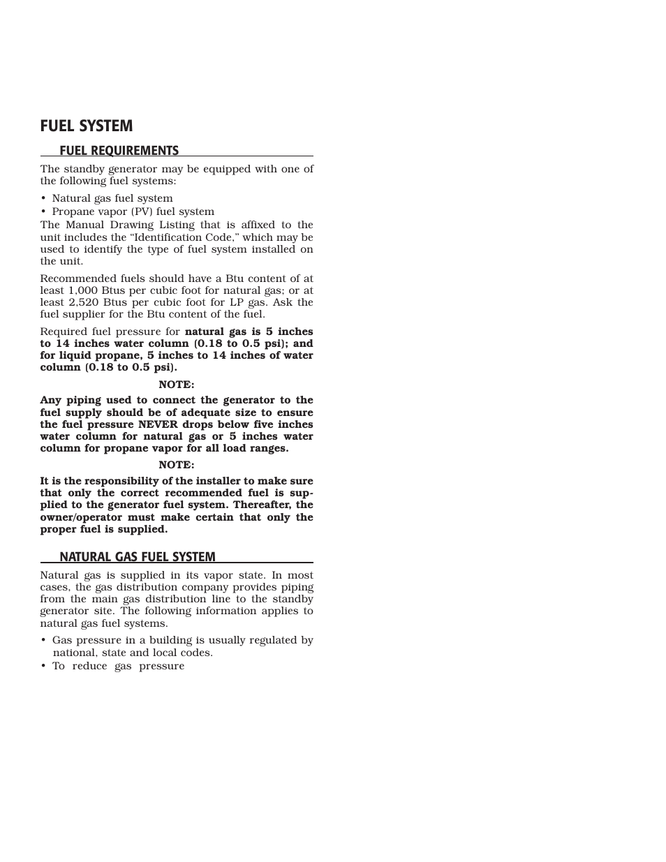 Fuel system | LG 30kW User Manual | Page 9 / 60