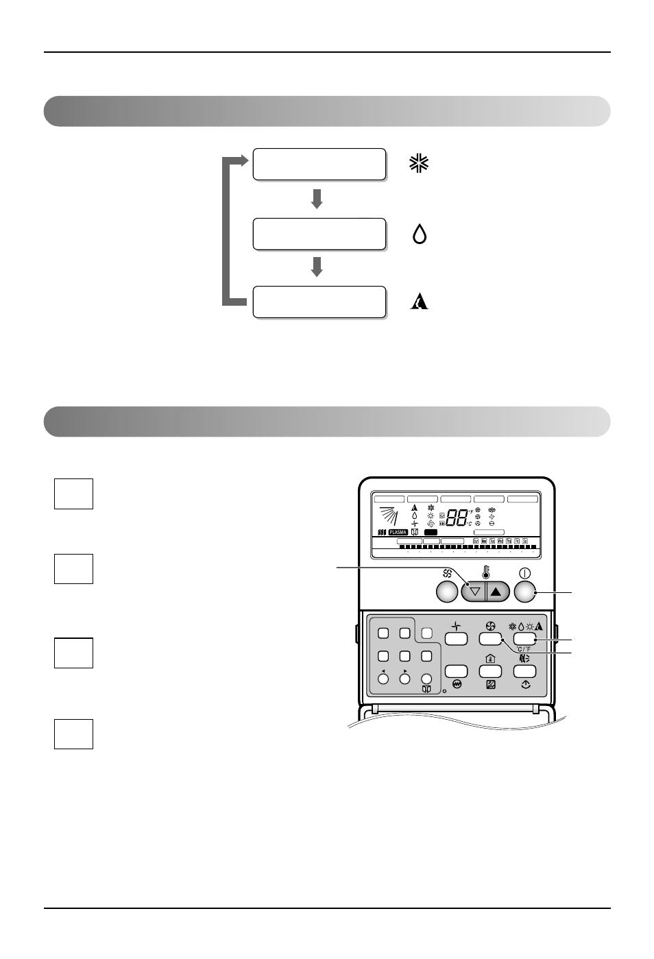 Operation mode operation procedure, 14 cassette- type air conditioner, Operating instructions | Cooling mode soft dry mode auto mode | LG 3828A22005P User Manual | Page 14 / 27