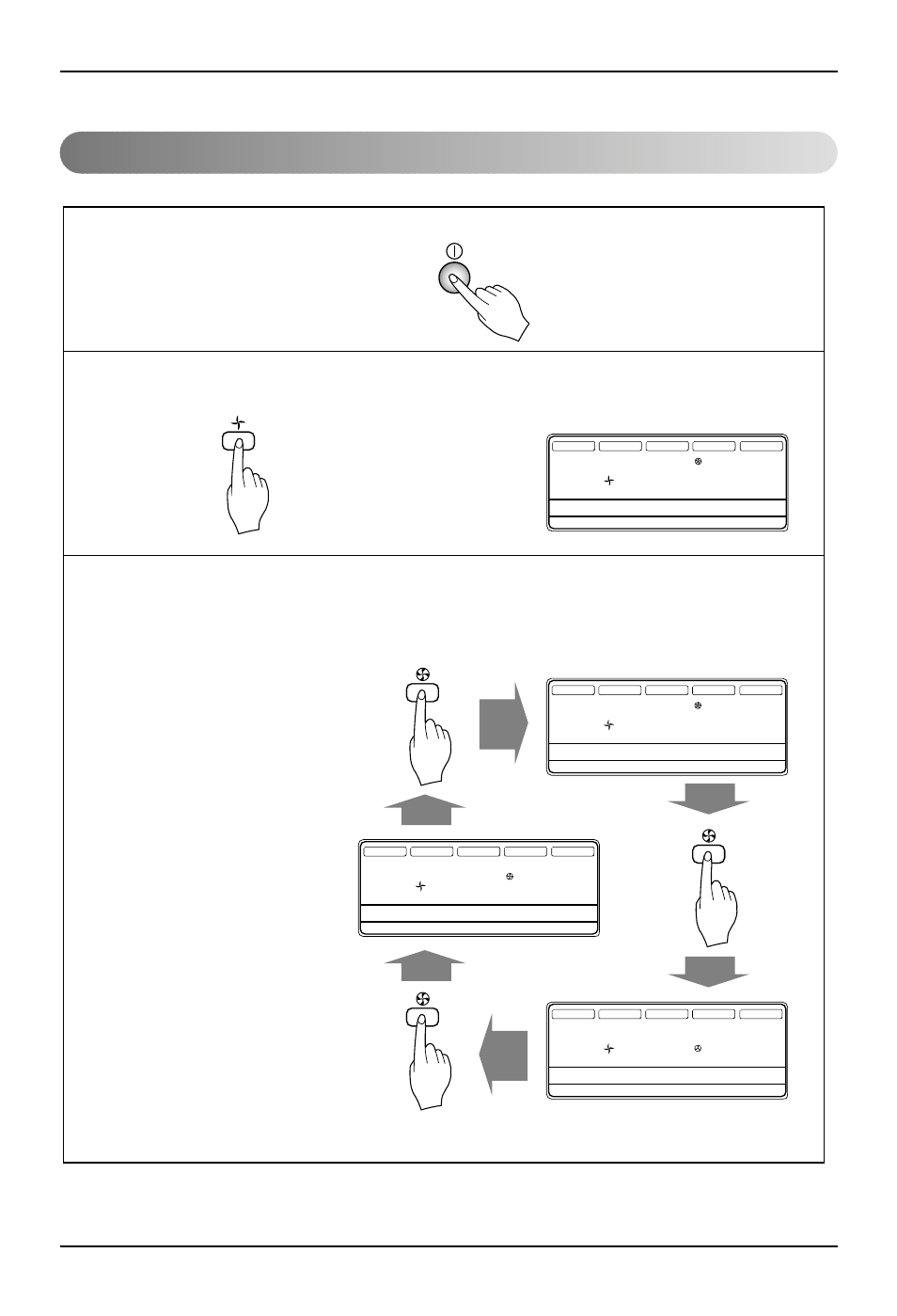 Fan operation mode, 18 cassette- type air conditioner, Operating instructions | Press the on/off button, Press fan operation button | LG 3828A22005P User Manual | Page 18 / 27