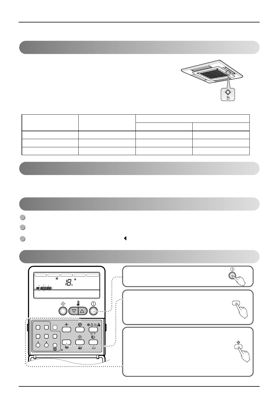 22 cassette- type air conditioner, Operating instructions | LG 3828A22005P User Manual | Page 22 / 27
