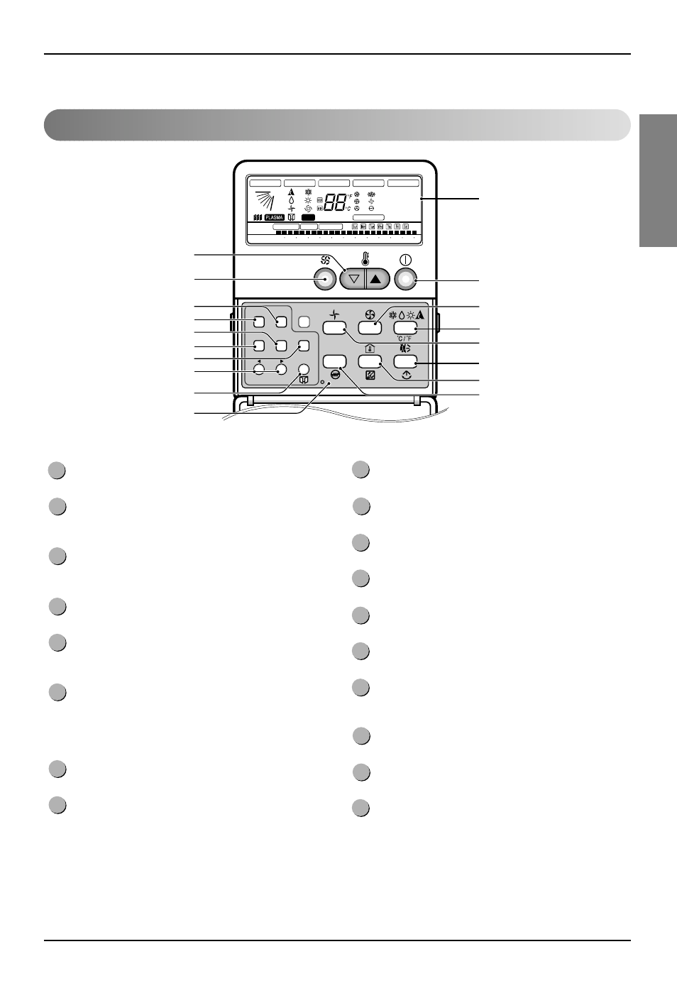 Name and function of remote controller, English, Owner's manual 9 | Operating instructions | LG 3828A22005P User Manual | Page 9 / 27