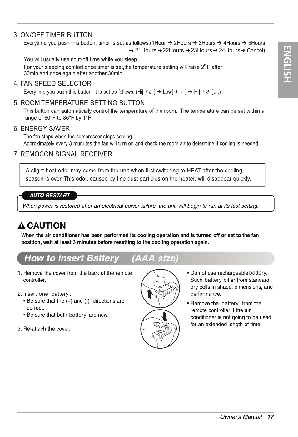 LG Air Conditioner LW701 HR User Manual | Page 17 / 44