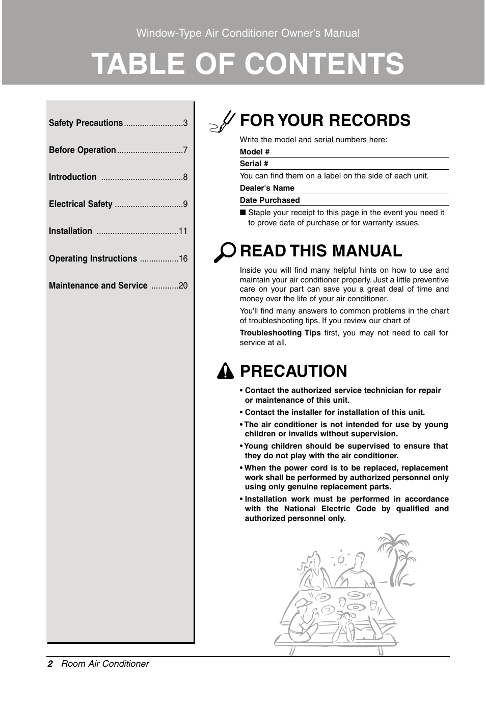 LG Air Conditioner LW701 HR User Manual | Page 2 / 44