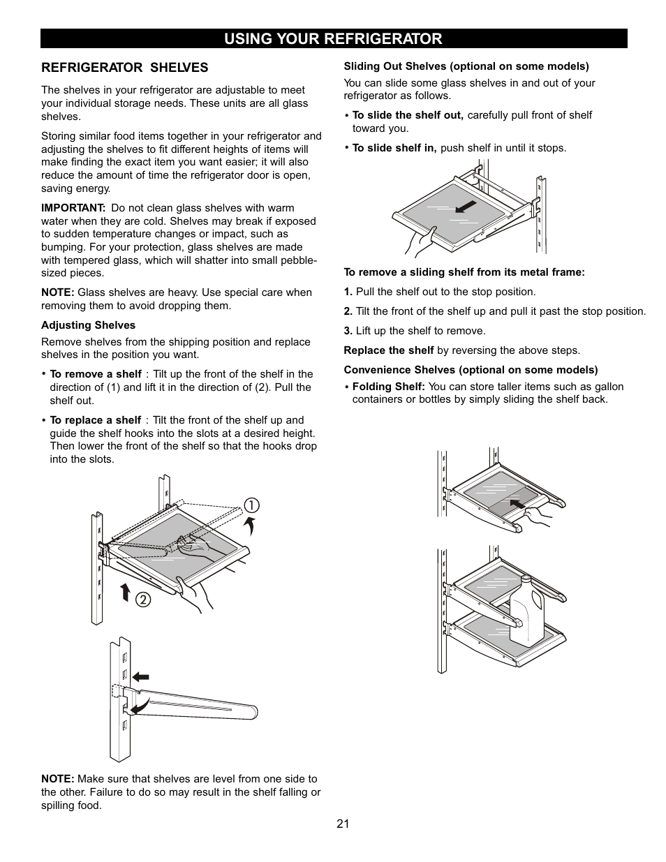 Using your refrigerator | LG LRBC2051 User Manual | Page 21 / 35