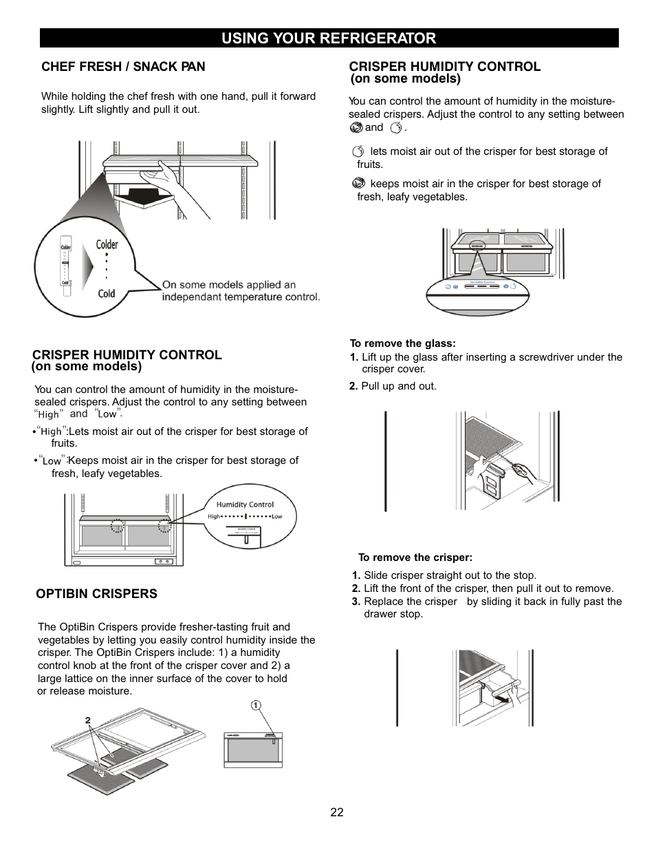 Using your refrigerator | LG LRBC2051 User Manual | Page 22 / 35