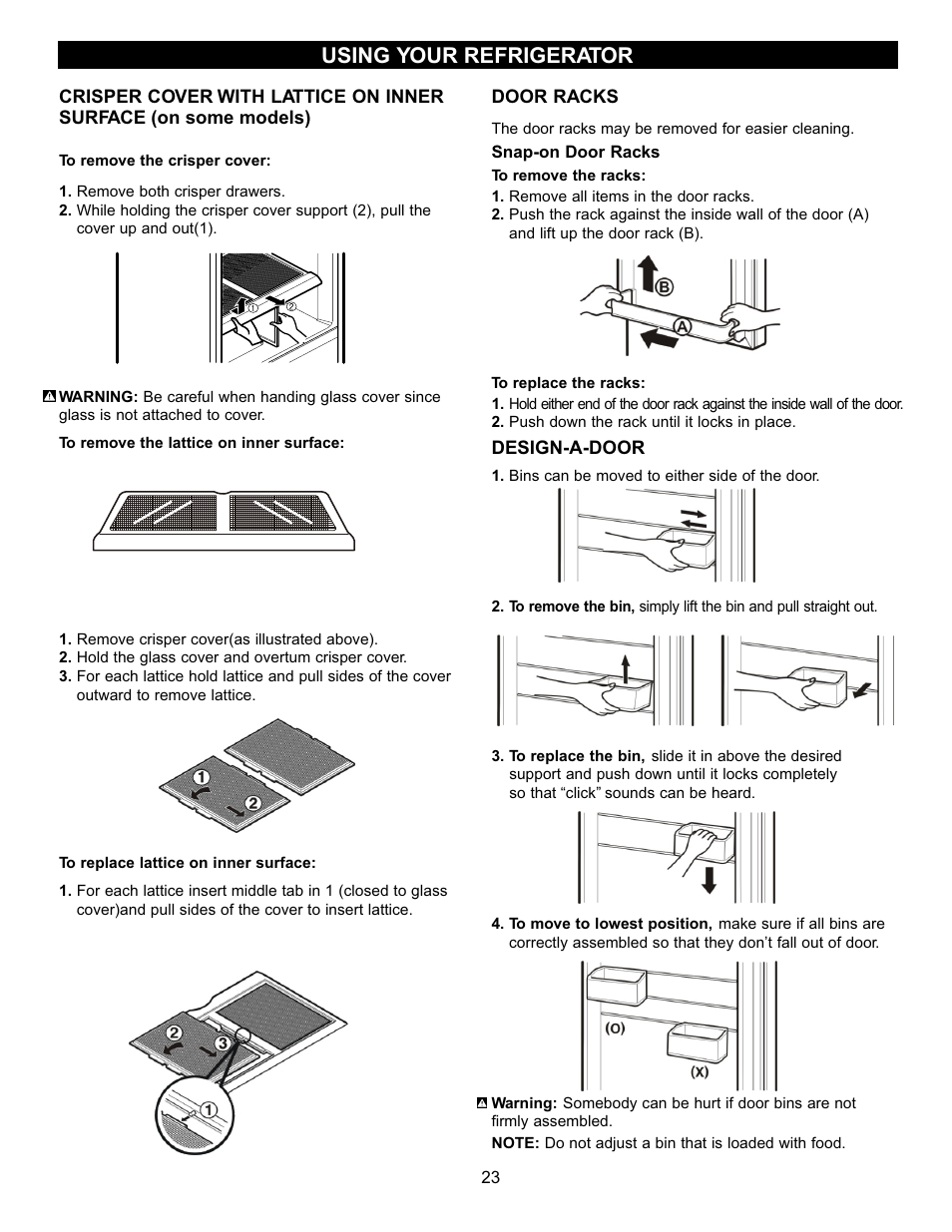 Using your refrigerator | LG LRBC2051 User Manual | Page 23 / 35