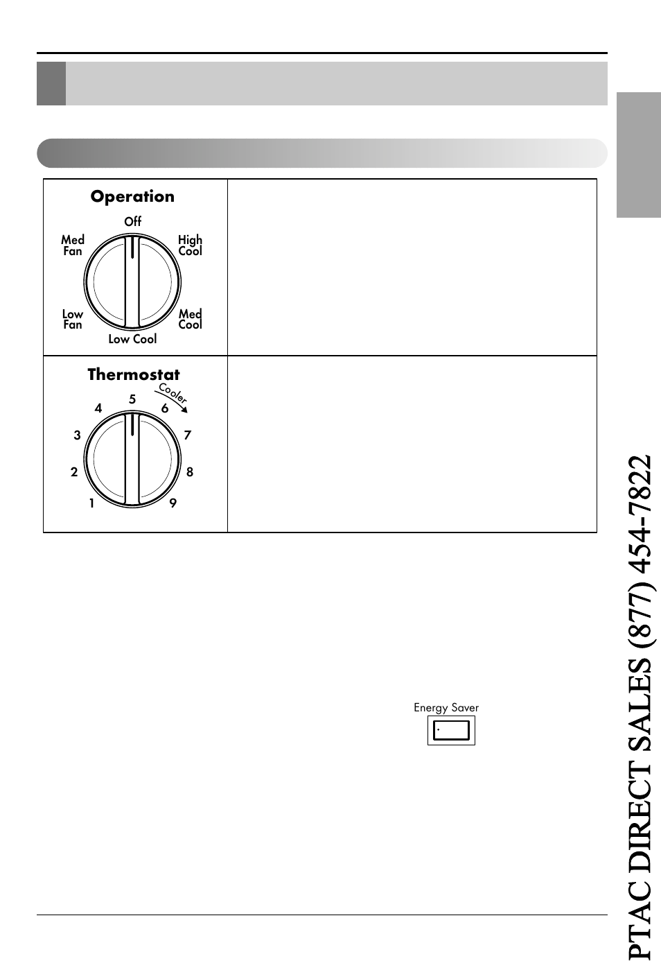 Operating instructions, English controls – cooling only, Operation | Thermostat | LG LT0810C User Manual | Page 11 / 23