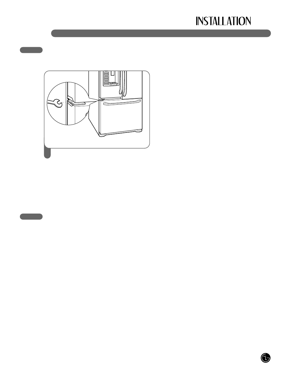 19 leveling the refrigerator doors, Starting | LG LFX25980 User Manual | Page 19 / 132