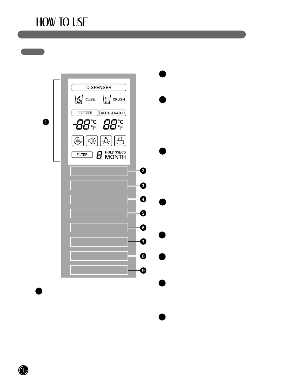 Control panel features | LG LFX25980 User Manual | Page 20 / 132