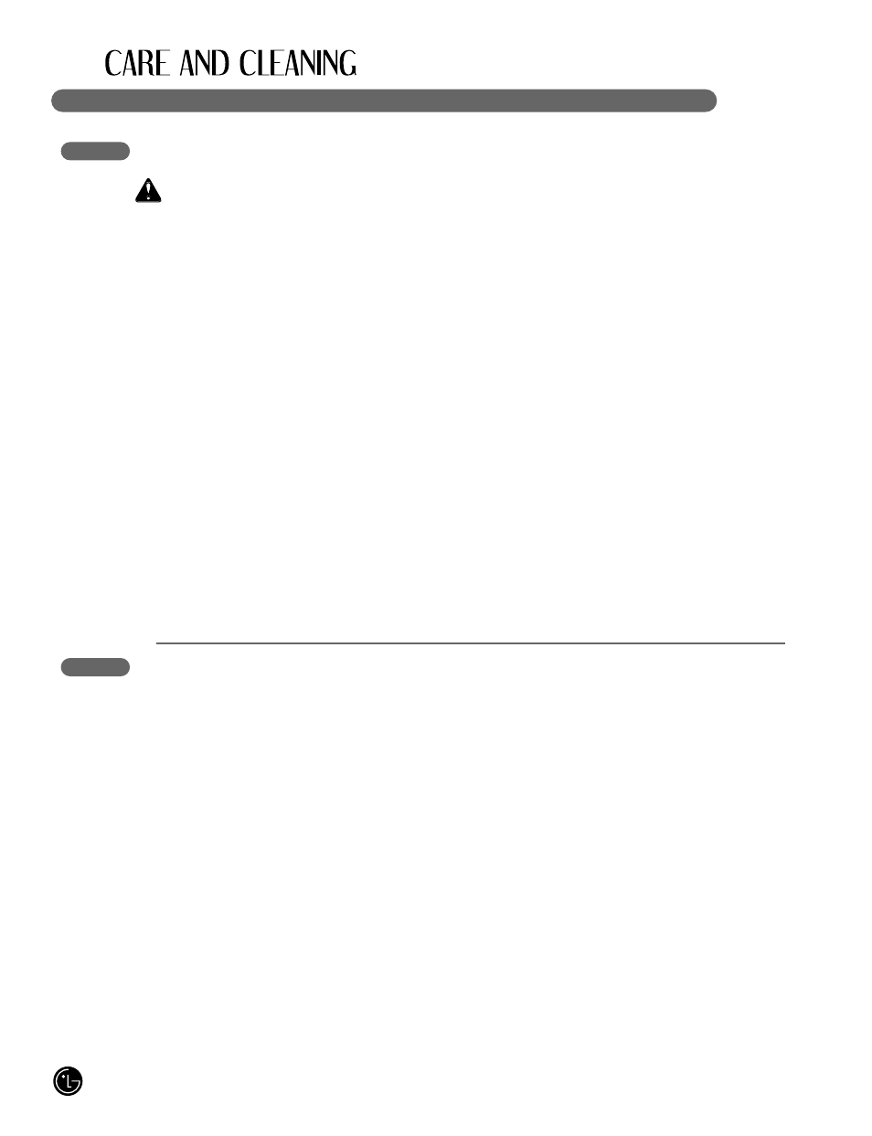 Wwarning, Cleaning the refrigerator, General information | LG LFX25980 User Manual | Page 34 / 132