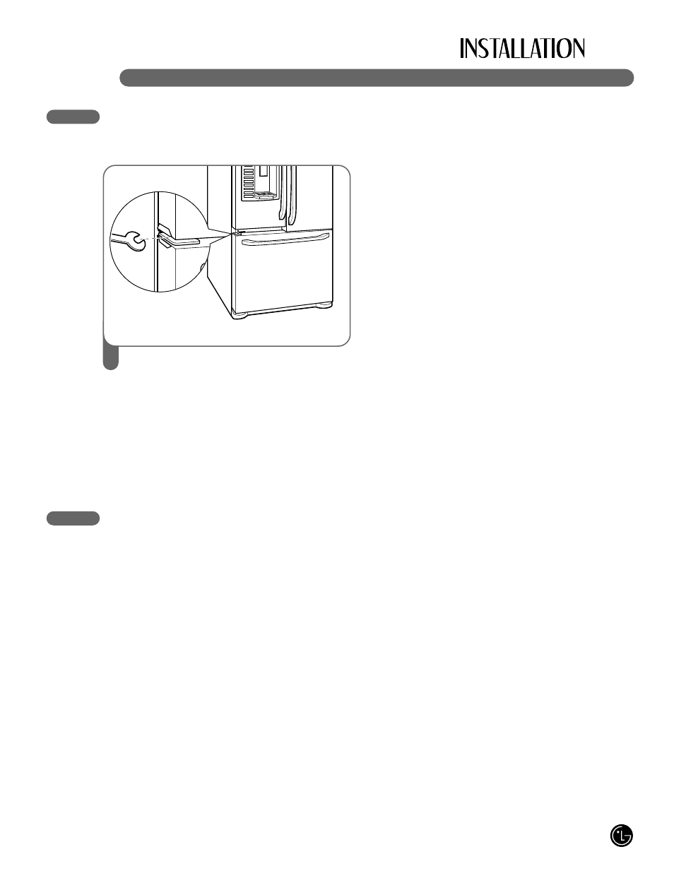 63 nivellement des portes du réfrigérateur, Démarrage | LG LFX25980 User Manual | Page 63 / 132