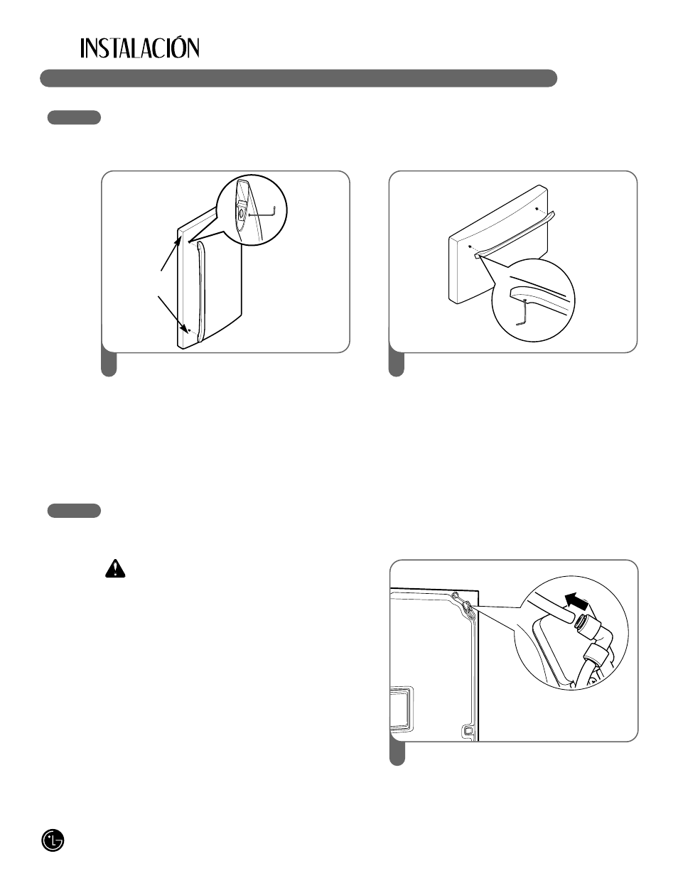 Wadvertencia, 96 cómo quitar la manija, Cómo quitar la puerta y el cajón | LG LFX25980 User Manual | Page 96 / 132