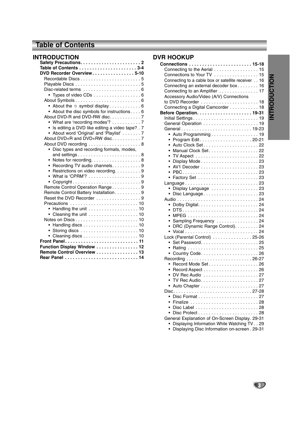 LG DR4912 User Manual | Page 3 / 64