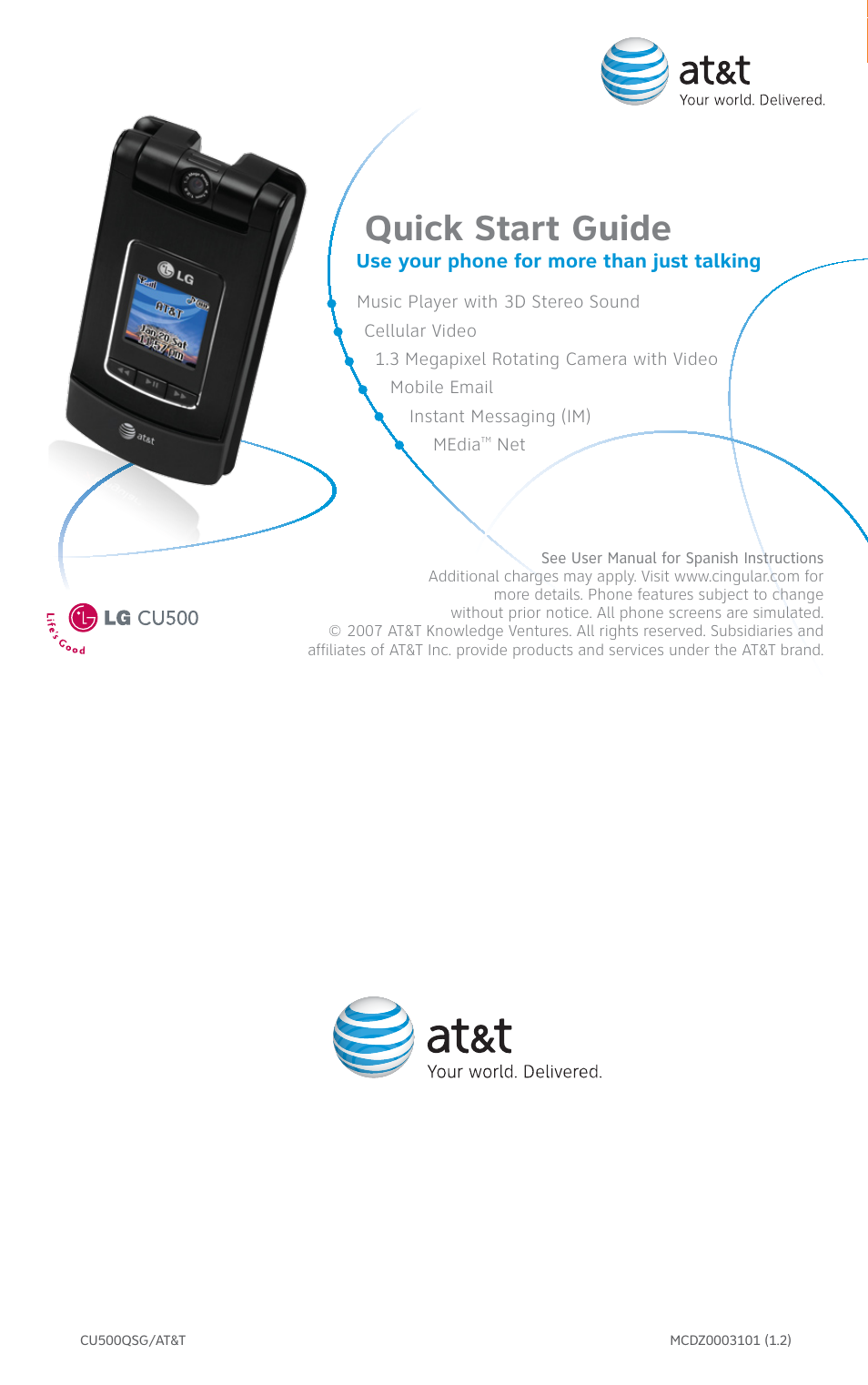 Quick start guide | LG CU500 User Manual | Page 16 / 16