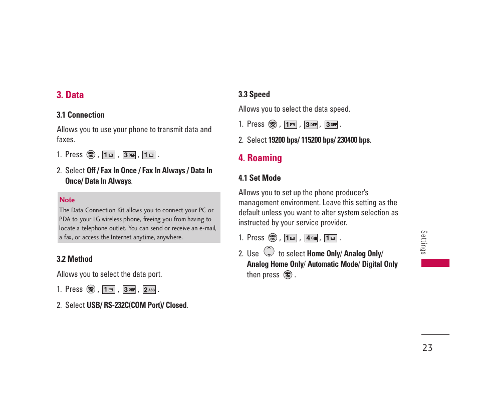 LG 150 User Manual | Page 24 / 76