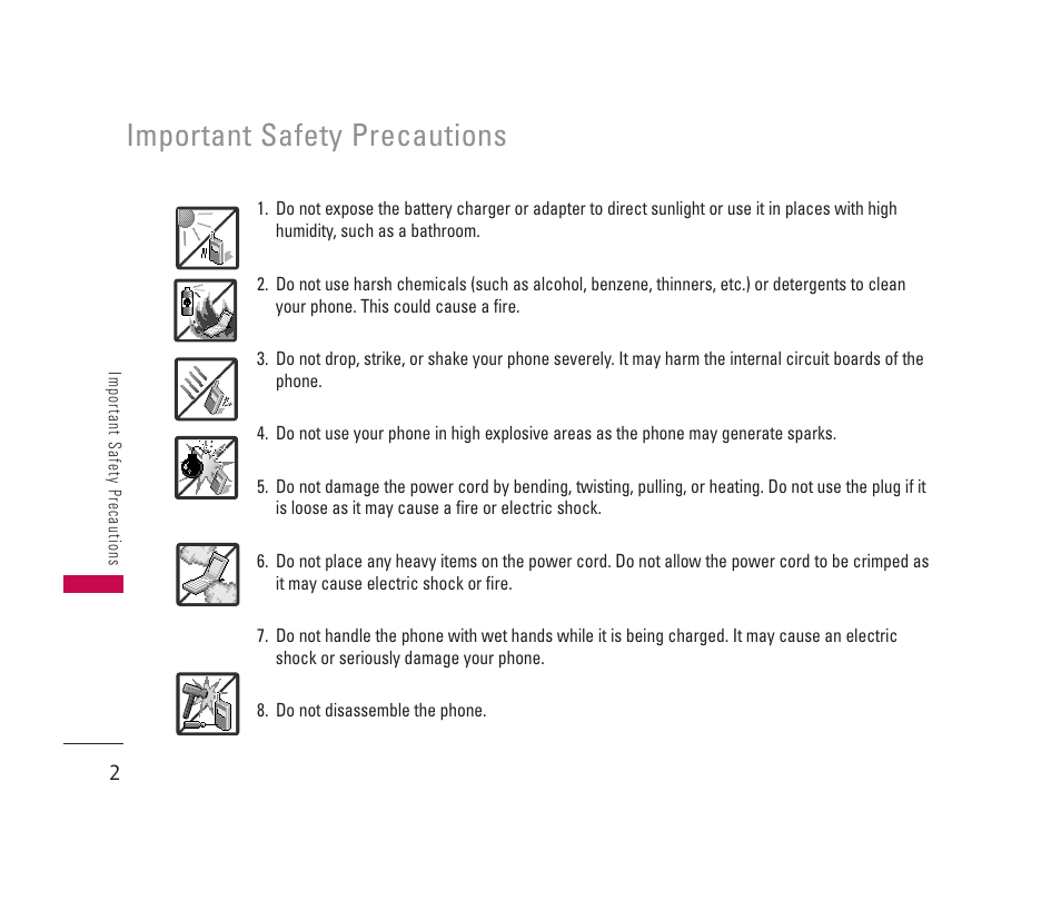 Important safety precautions | LG 150 User Manual | Page 3 / 76