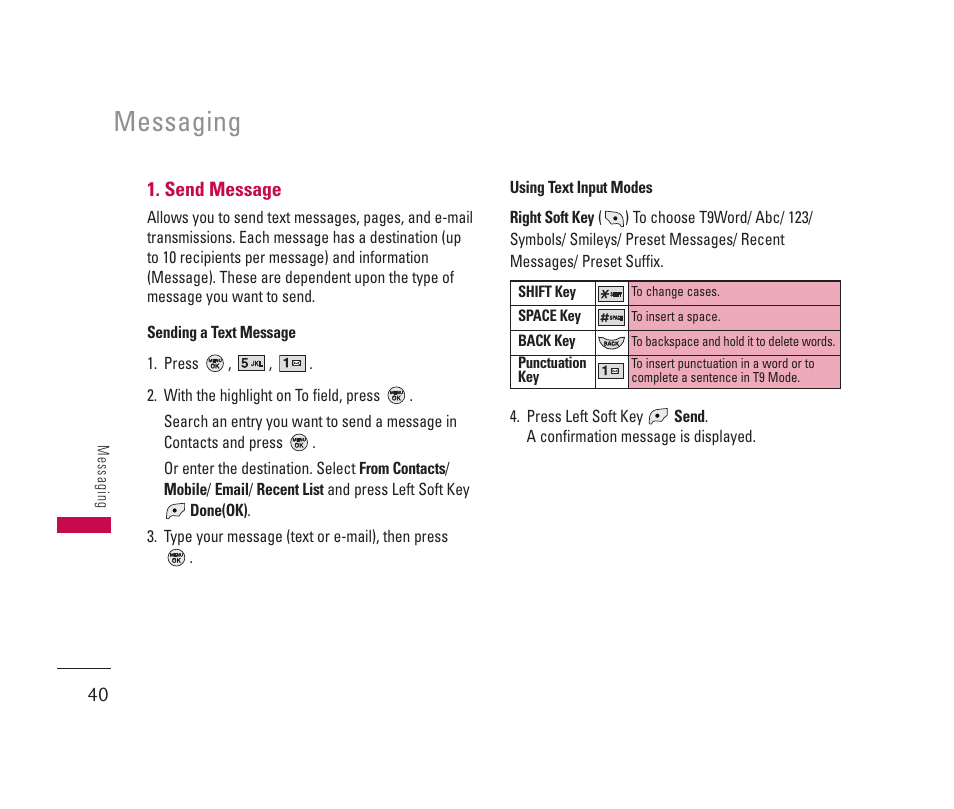 Messaging | LG 150 User Manual | Page 41 / 76