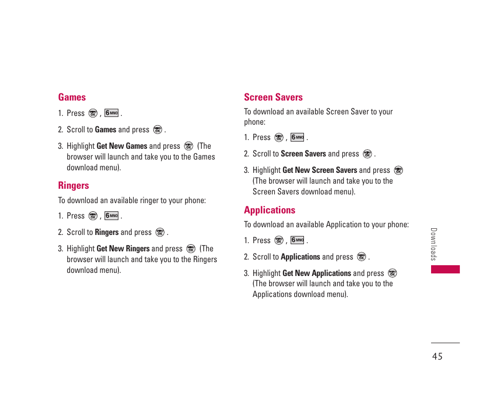 LG 150 User Manual | Page 46 / 76