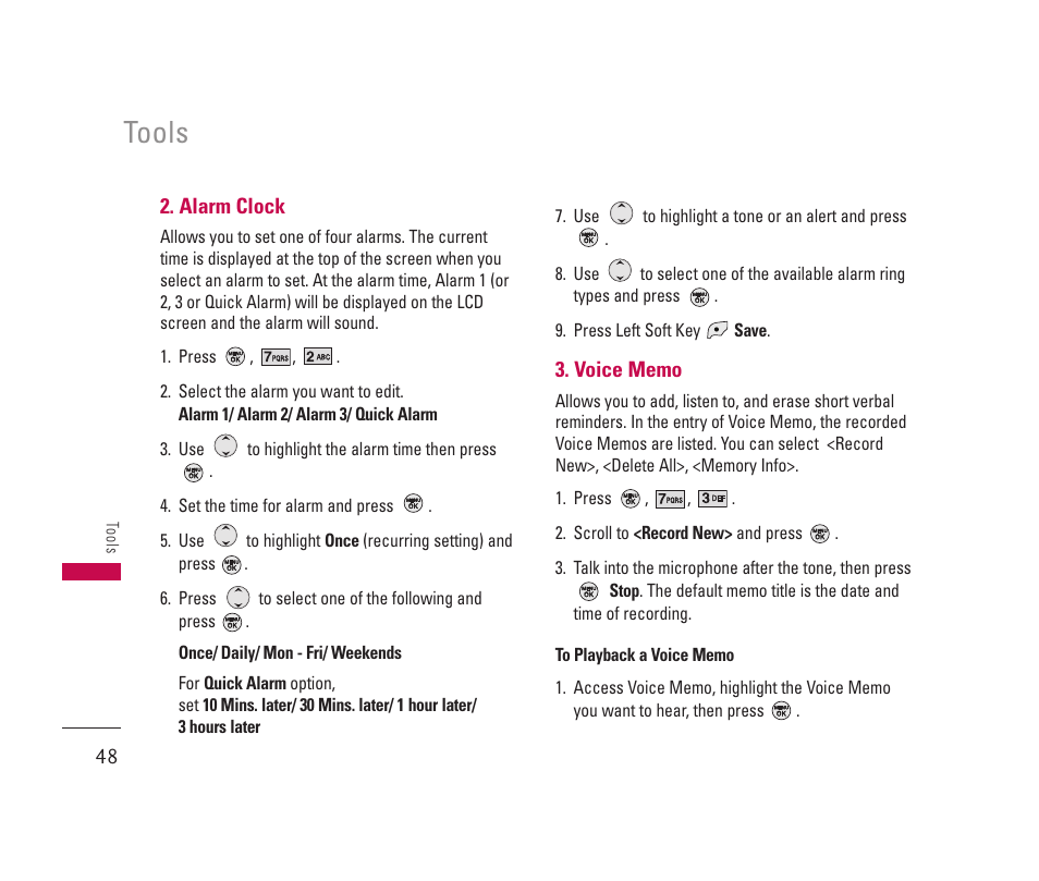 Tools | LG 150 User Manual | Page 49 / 76