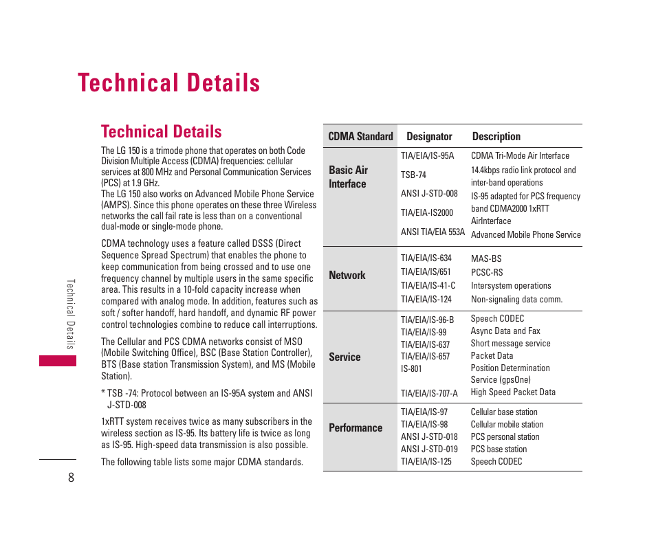 Technical details | LG 150 User Manual | Page 9 / 76