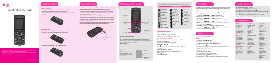 LG 620G User Manual | 2 pages