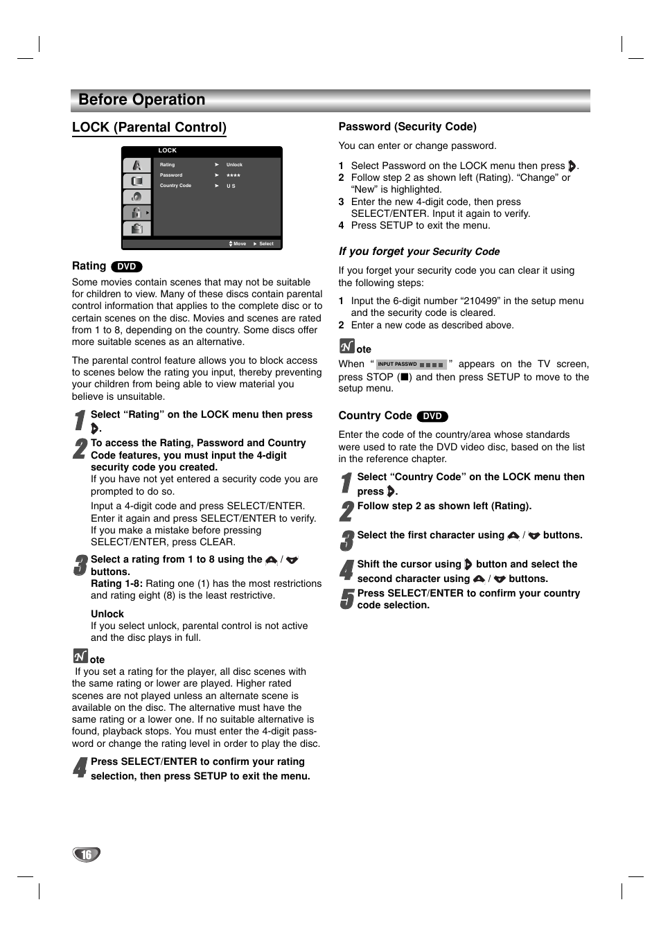 Before operation | LG LF-D7150 User Manual | Page 16 / 28