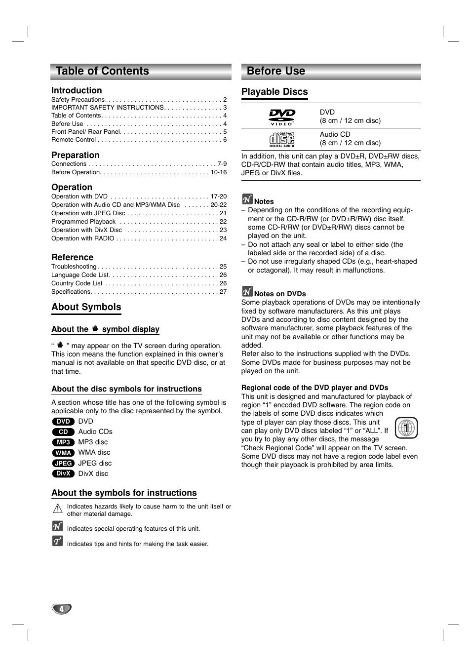 LG LF-D7150 User Manual | Page 4 / 28