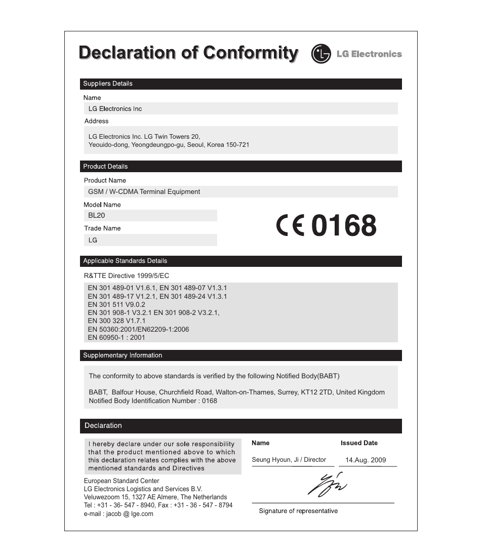 LG BL20 User Manual | Page 48 / 48