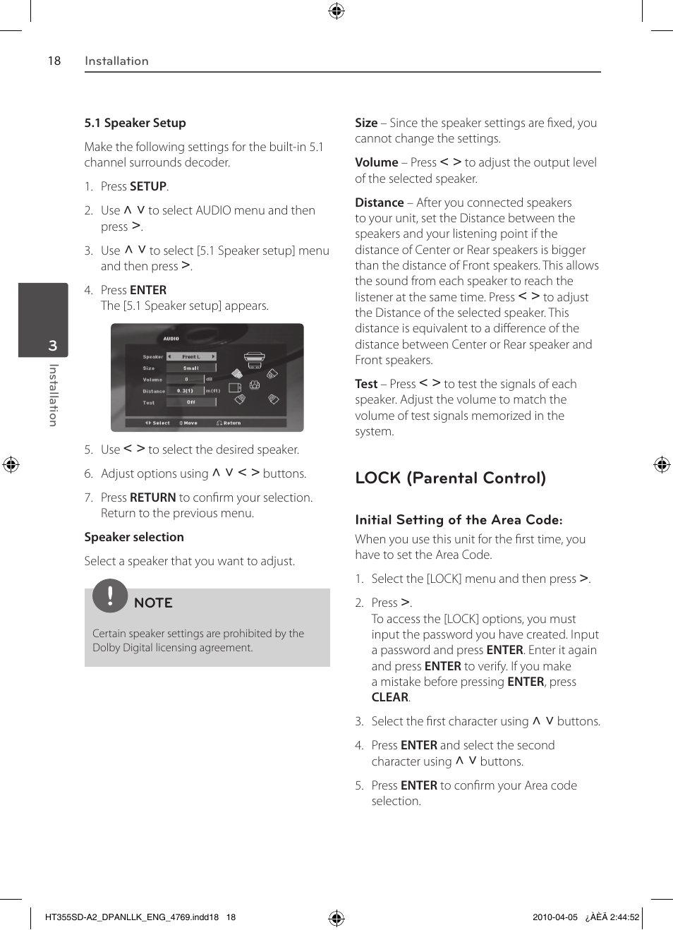 Lock (parental control) | LG SH35SD-S User Manual | Page 18 / 32