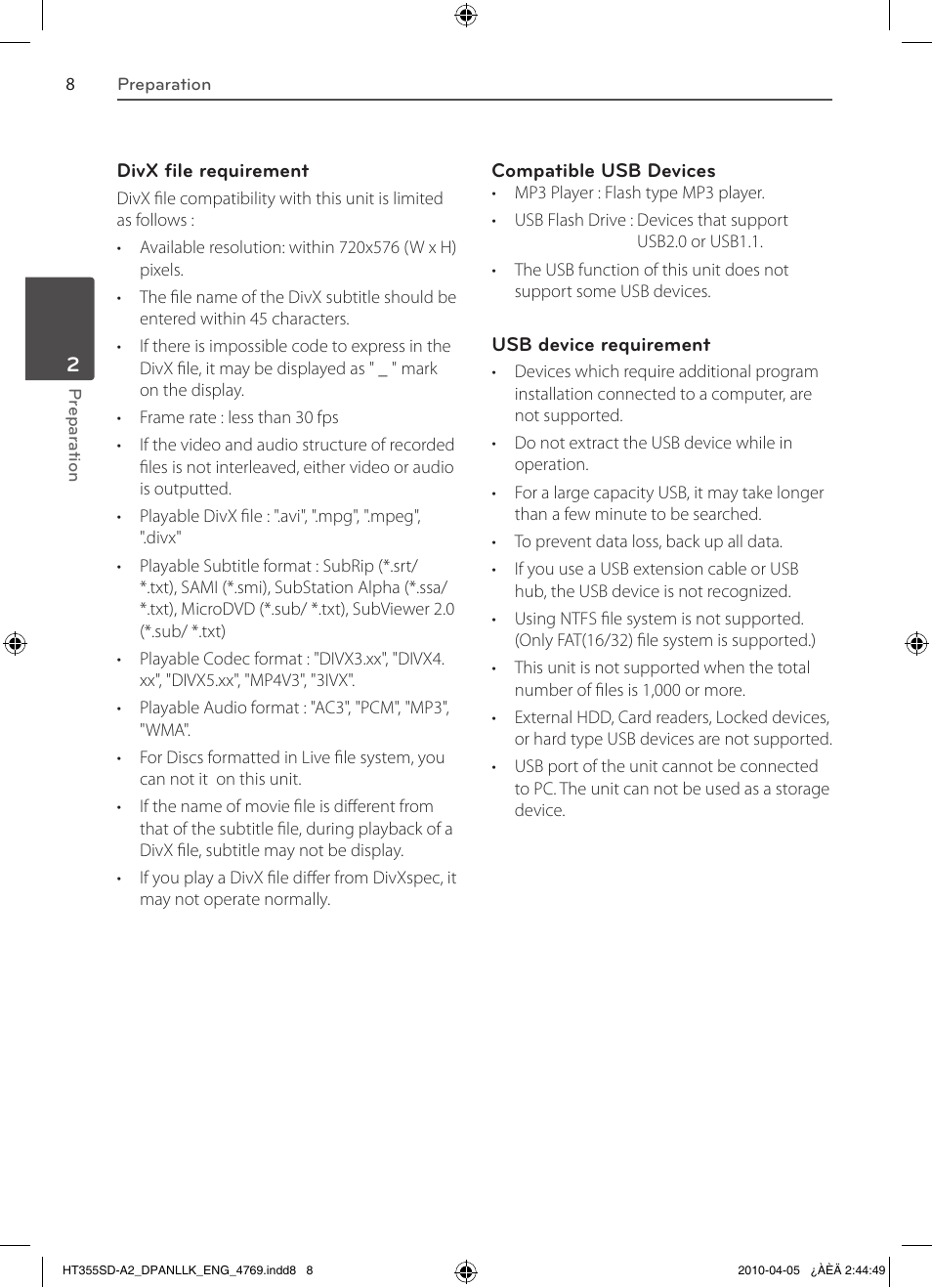 LG SH35SD-S User Manual | Page 8 / 32