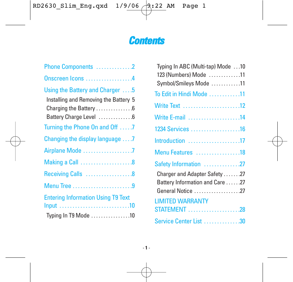 Cco on ntte en nttss | LG -RD2630 User Manual | Page 3 / 68