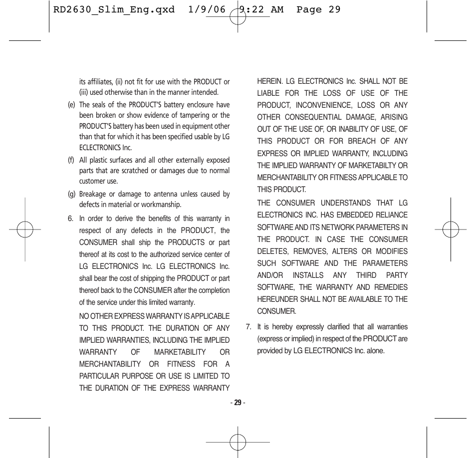 LG -RD2630 User Manual | Page 31 / 68