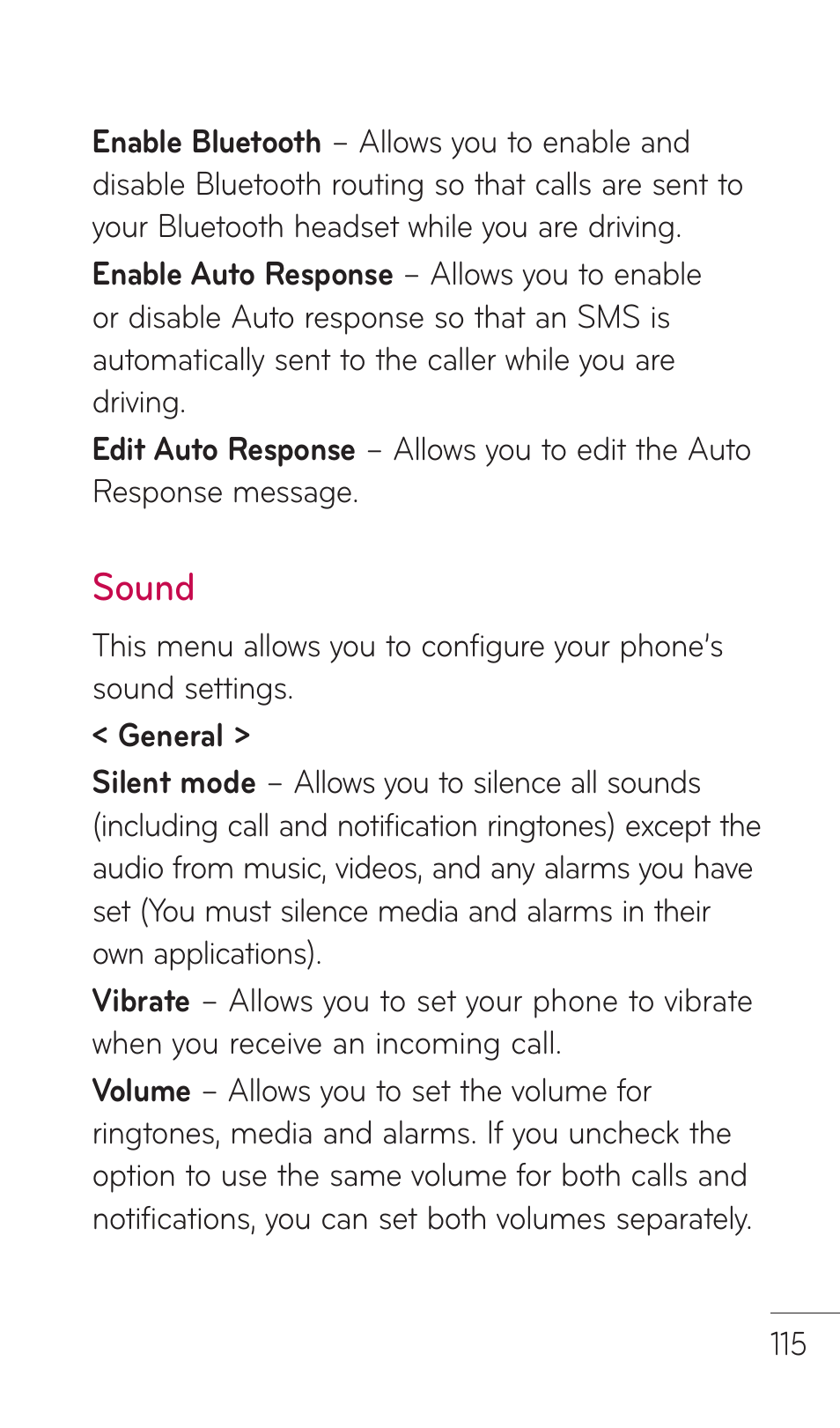 Sound | LG DOUBLEPLAY MFL67441301 User Manual | Page 115 / 196