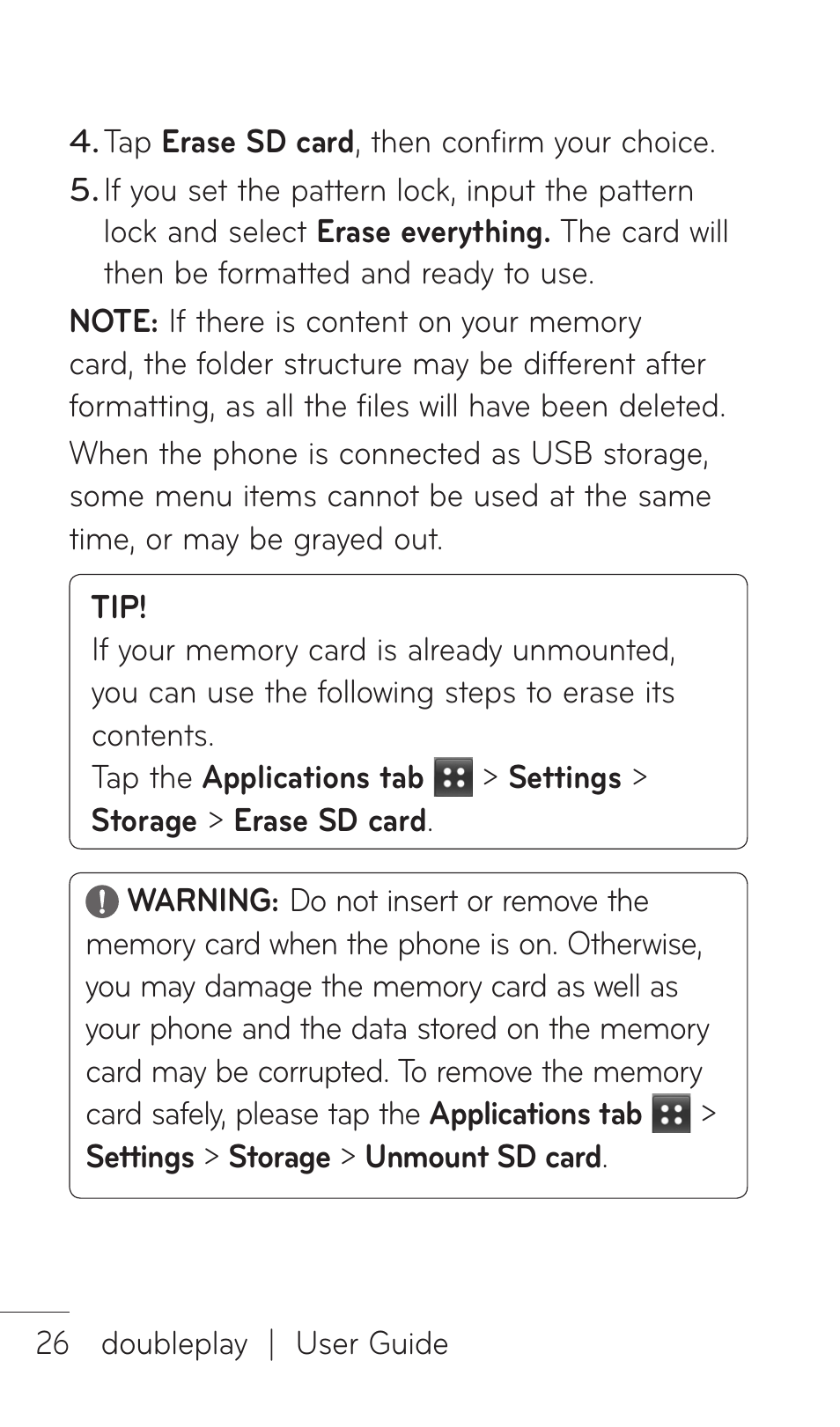 LG DOUBLEPLAY MFL67441301 User Manual | Page 26 / 196