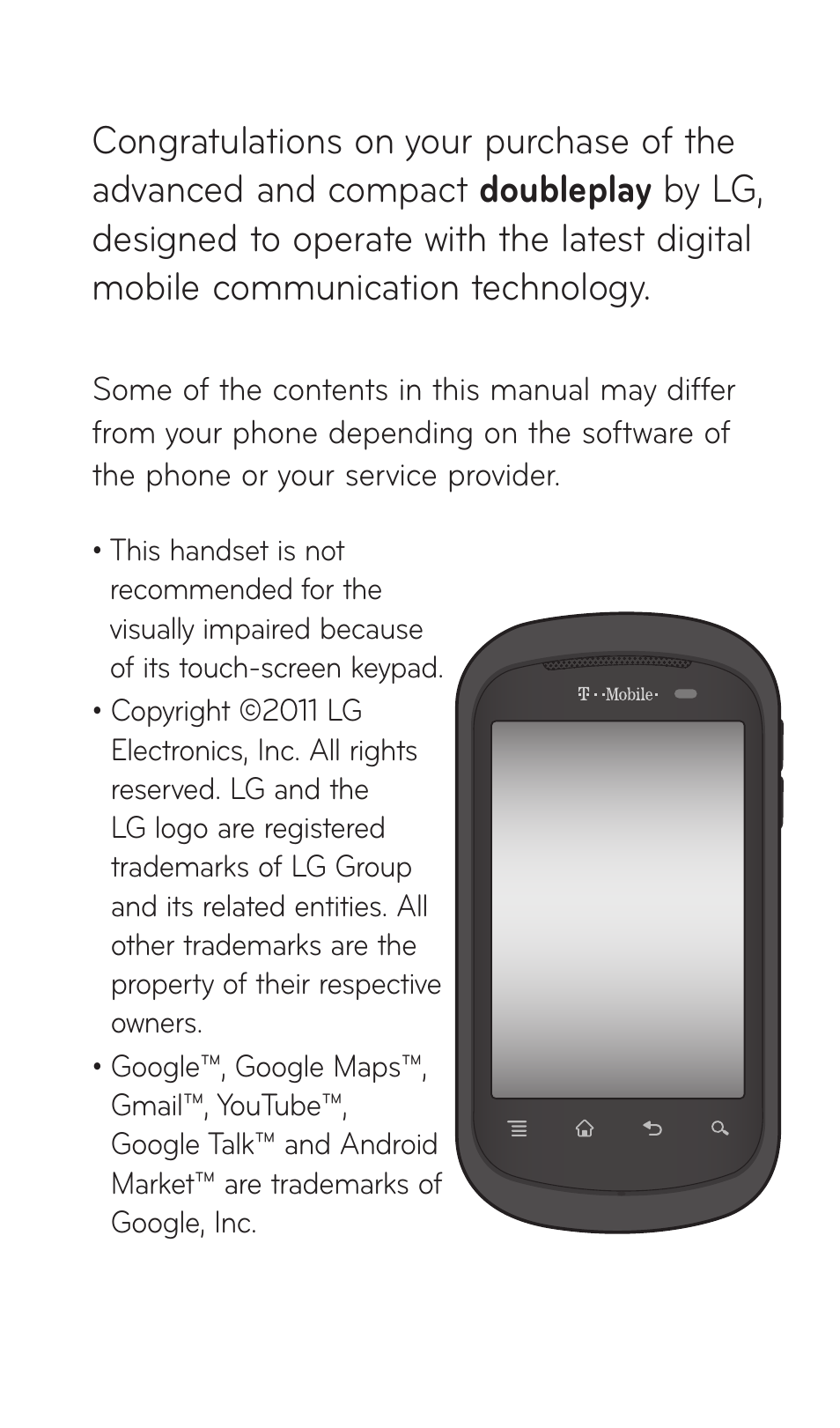 LG DOUBLEPLAY MFL67441301 User Manual | Page 3 / 196