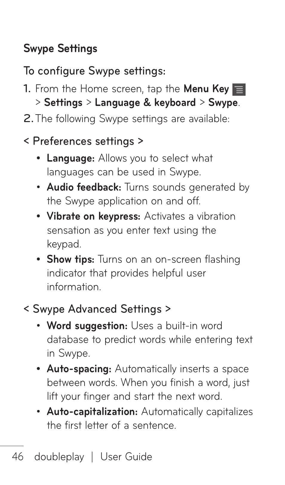 LG DOUBLEPLAY MFL67441301 User Manual | Page 46 / 196