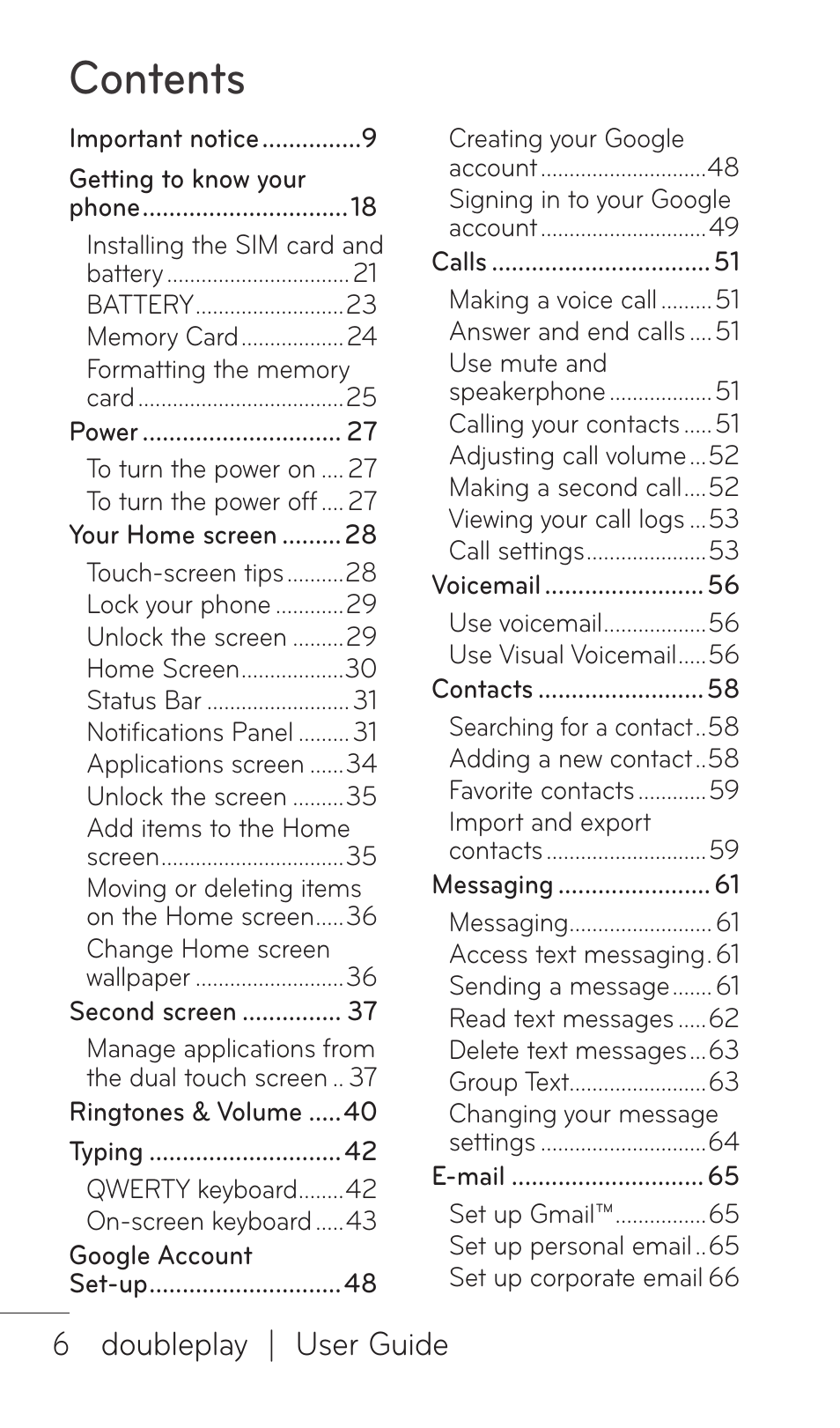 LG DOUBLEPLAY MFL67441301 User Manual | Page 6 / 196