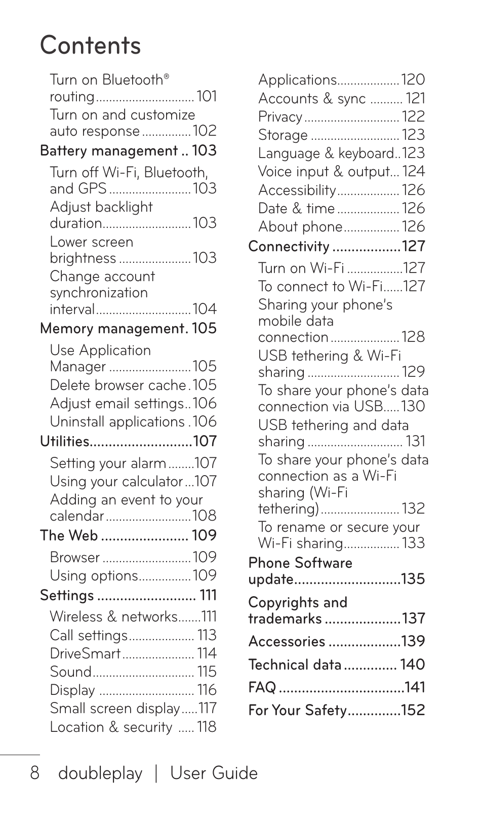 LG DOUBLEPLAY MFL67441301 User Manual | Page 8 / 196