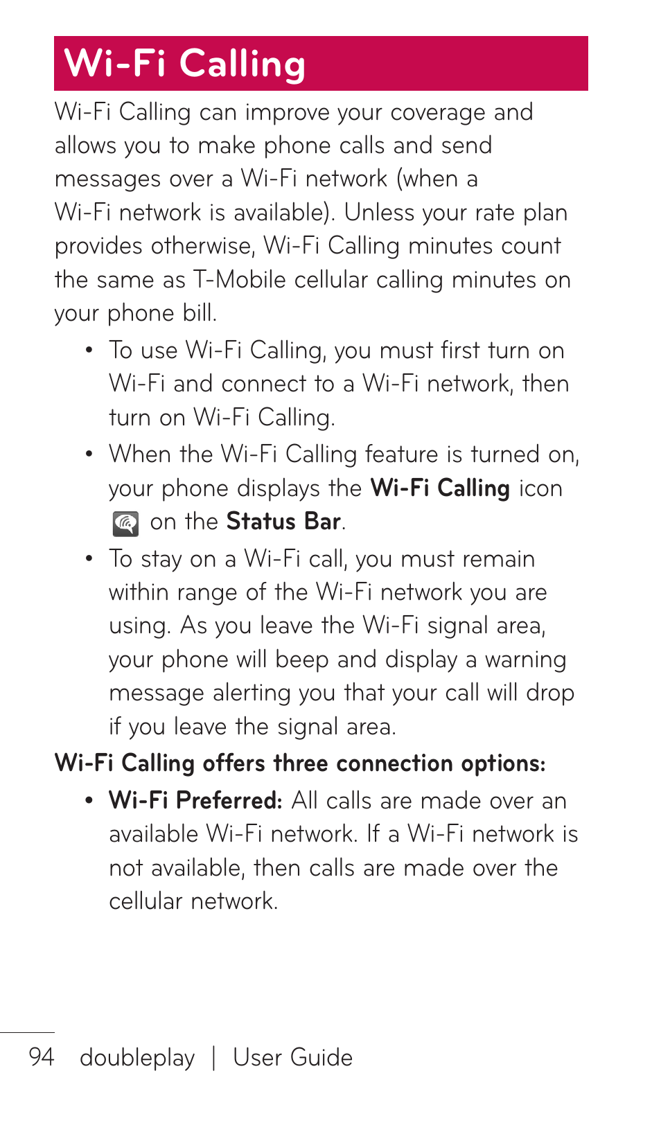 Wi-fi calling | LG DOUBLEPLAY MFL67441301 User Manual | Page 94 / 196