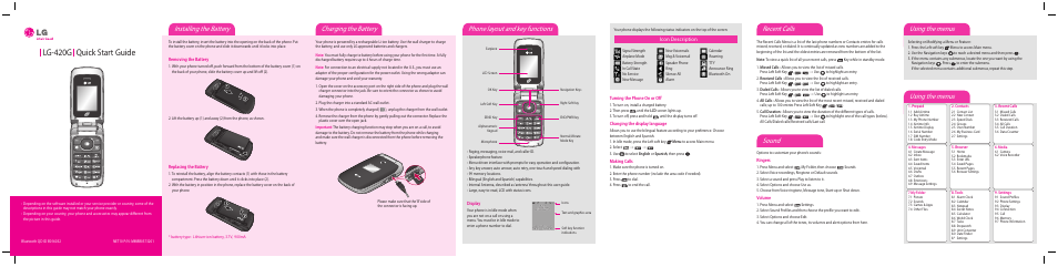 LG 420G User Manual | 2 pages