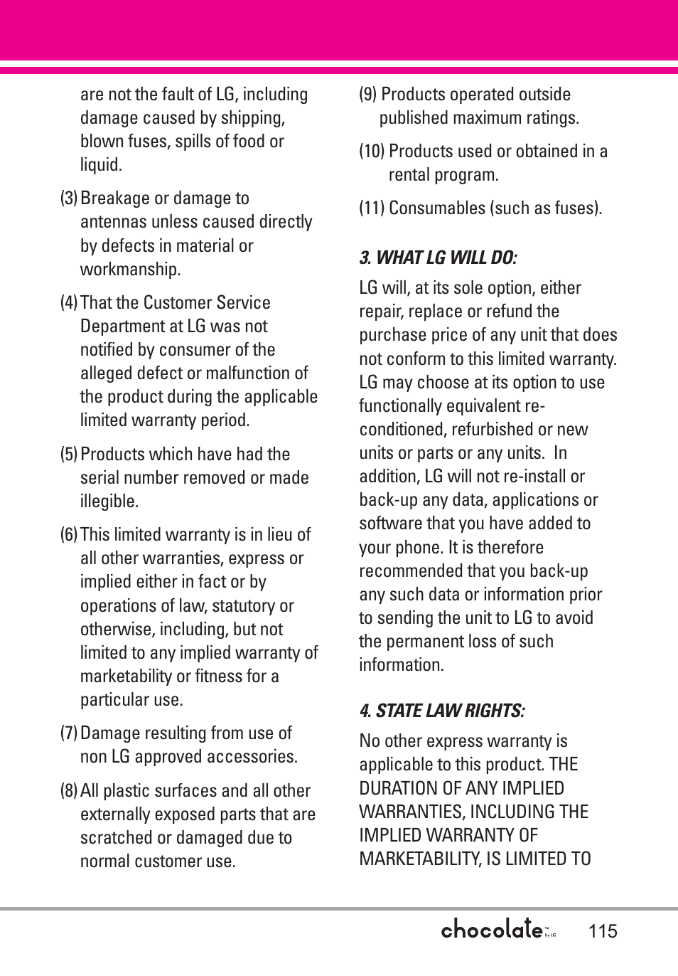 LG Chocolate User Manual | Page 117 / 262