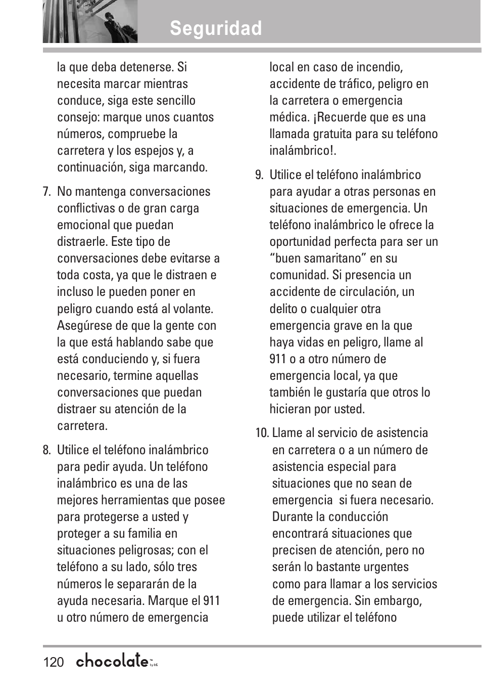 Seguridad | LG Chocolate User Manual | Page 245 / 262